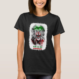 Iran Flag With Lion Face Iranian Pride Design T-Shirt