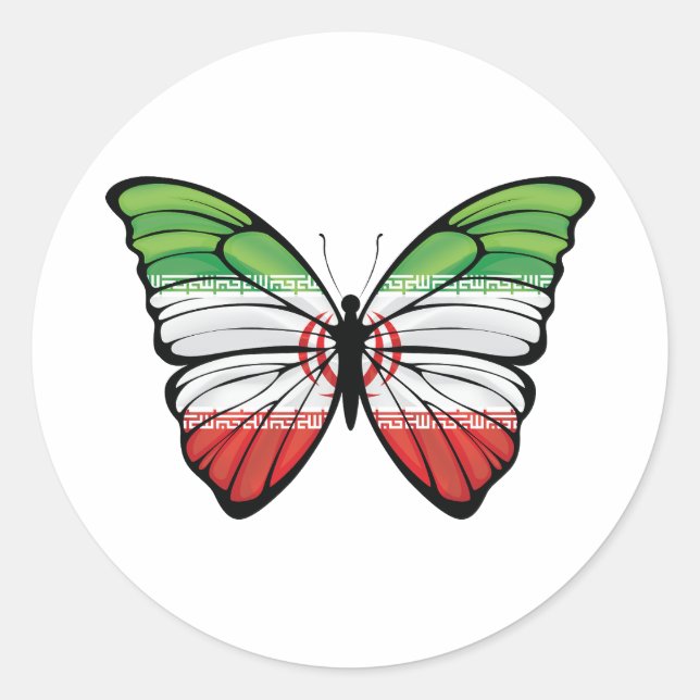 Iran Hypolimnas Butterfly Classic Round Sticker (Front)