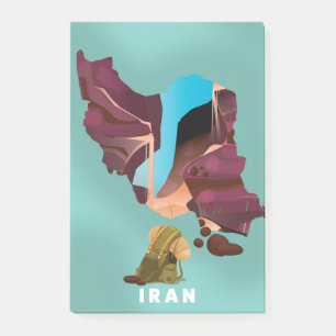 Iran illustrated travel poster print post-it notes