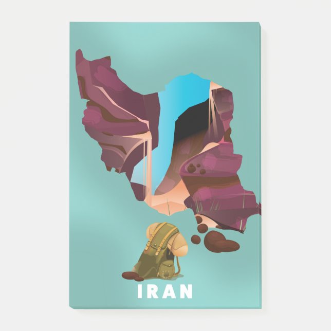 Iran illustrated travel poster print post-it notes (Front)