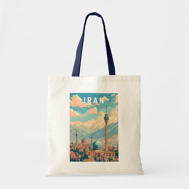 Iran Illustration Travel Art Vintage Tote Bag (Front)