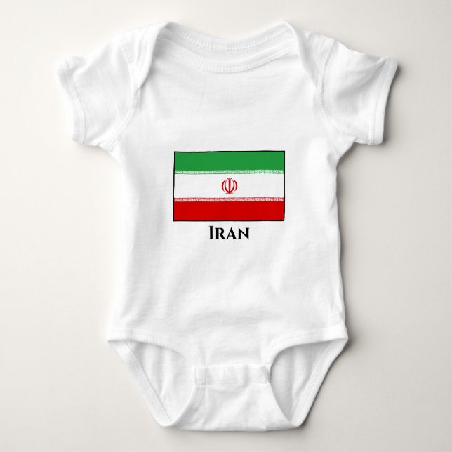 Iran (Iranian) Flag Baby Bodysuit (Front)