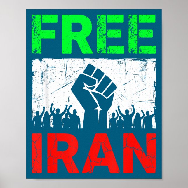 Iran Iranian Flag Lion Illustration Poster (Front)