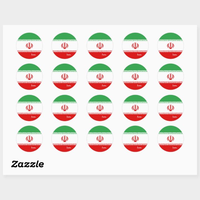 Iran & Iranian flag patriots, holiday / sports Classic Round Sticker (Sheet)