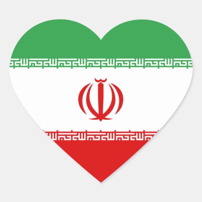 Iran/Iranian/Irani Heart Flag Sticker (Front)