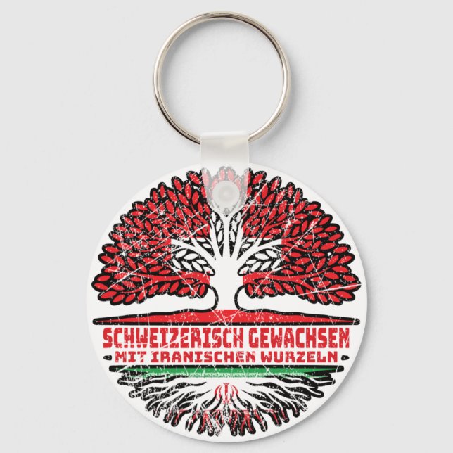Iran Iranian Switzerland Baum Root and Swiss Sc Key Ring (Front)