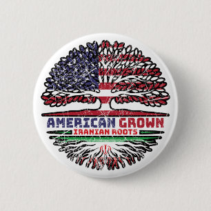 Iran Iranian US American USA United States Tree 6 Cm Round Badge