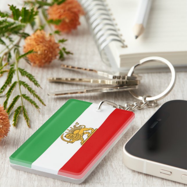IRAN Lion and Sun Flag Acrylic Keychain (Front Right)