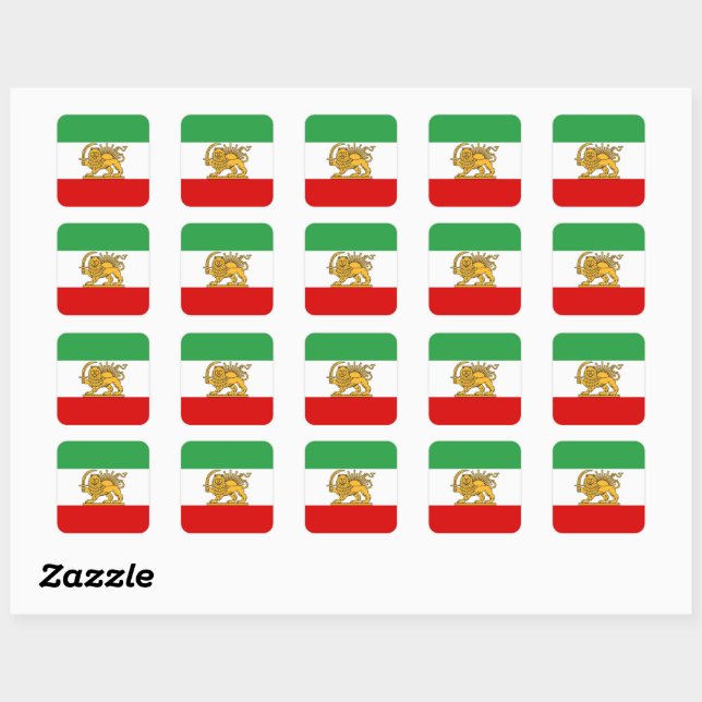 IRAN Lion and Sun Flag Mini Sticker (Sheet)