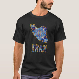 Iran Map filled with Beautiful Persian pattern T-Shirt