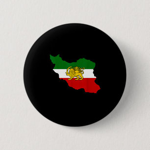Iran Map Lion And Sun Persian Pahlavi Flag 6 Cm Round Badge