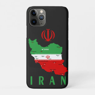 Iran Map with Flag and Emblem Case-Mate iPhone Case