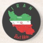 Iran Map with Flag and Emblem Coaster<br><div class="desc">Iran Political Map with capital Tehran,  national borders,  most important cities,  rivers and lakes. The Iranian Flag Colors are superposed on the Map Silhouette. Vector Illustration by BluedarkArt TheChameleonArt</div>