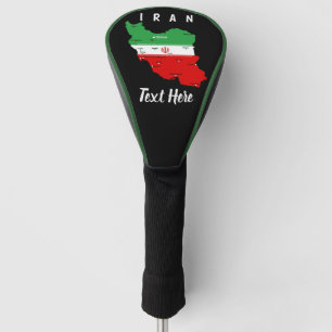 Iran Map with Flag and Emblem Golf Head Cover