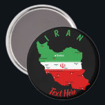 Iran Map with Flag and Emblem Magnet<br><div class="desc">Iran Political Map with capital Tehran, national borders, most important cities, rivers and lakes. The Iranian Flag Colors are superposed on the Map Silhouette. Vector Illustration by BluedarkArt TheChameleonArt</div>