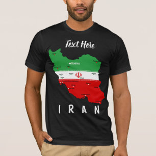 Iran Map with Flag and Emblem T-Shirt