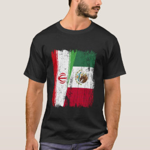 Iran Mexico Half Flag Iranian Mexican Heritage T-Shirt