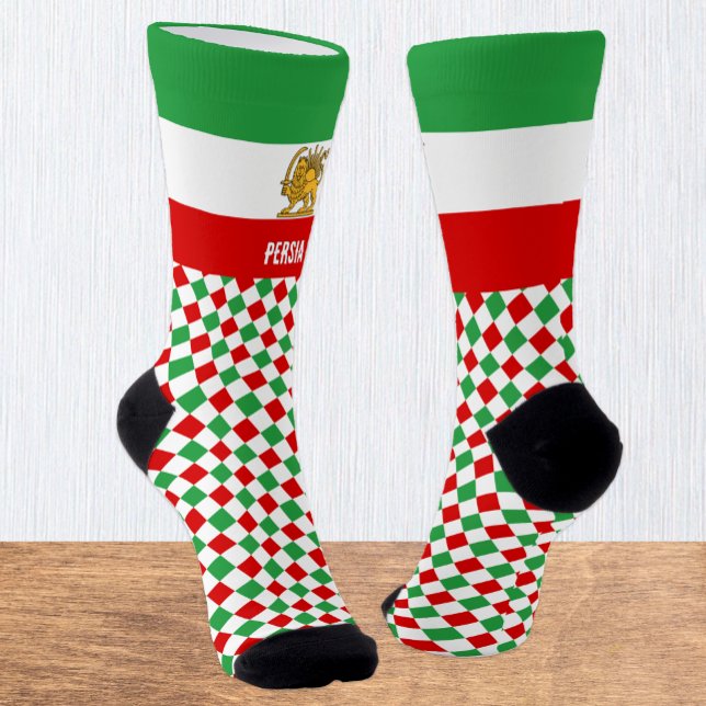 Iran, Persia Socks, Persian flag / Shah of Iran Socks (Persia / Iran Fashion Socks)