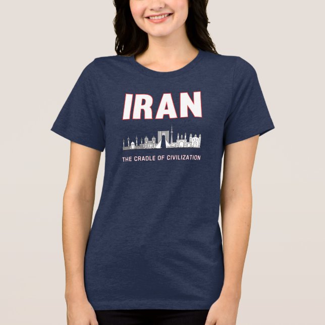 Iran Pride Iranian Persia Cradle of Civilisation Tri-Blend Shirt (Front)