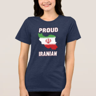 Iran Proud Iranian Flag Map Pride Tri-Blend Shirt