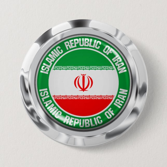 Iran Round Emblem 7.5 Cm Round Badge (Front)