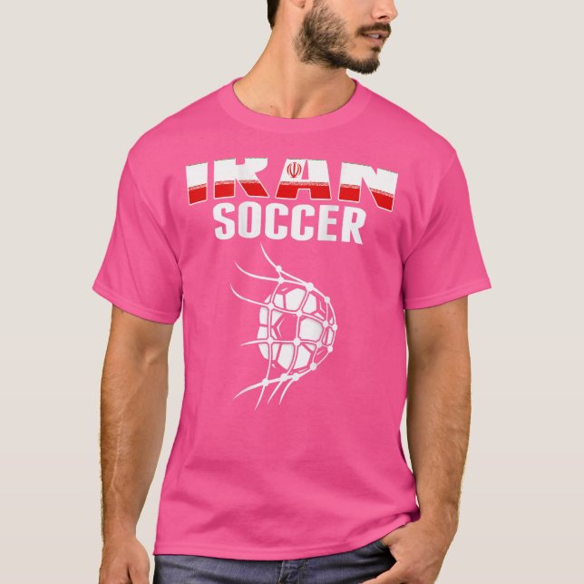 Iran Soccer Ball In Net Goal   Iranian Football Su T-Shirt (Front)