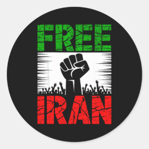 Iran Symbol Flag Heartbeat Freedom Classic Round Sticker