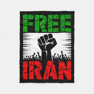 Iran Symbol Flag Heartbeat Freedom Design Fleece Blanket