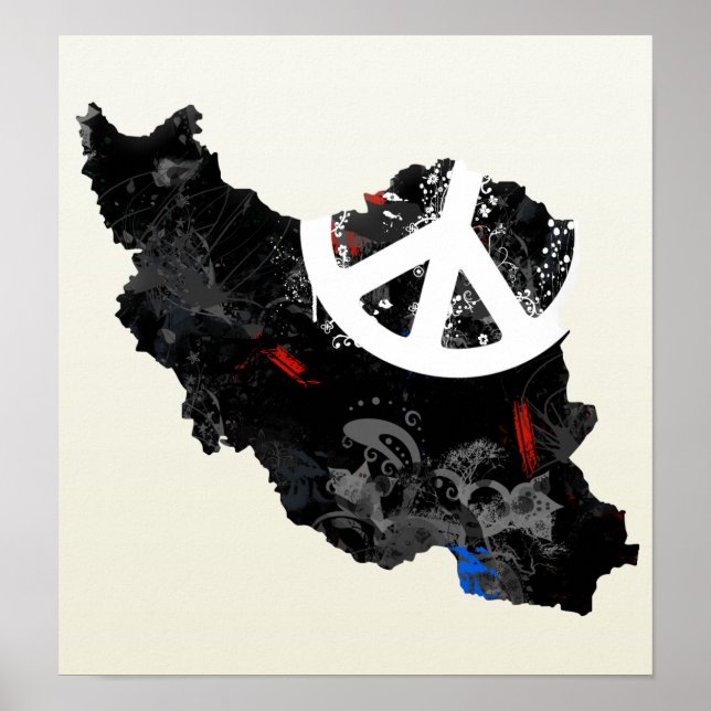 Iran Trendy Peace Sign with Irani map (Front)
