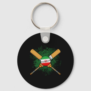 Iranian Cricket Racket And Ll Flag Of Iran Key Ring
