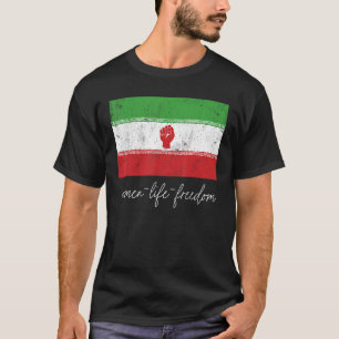 Iranian Flag Female with Fist Support Women of Ira T-Shirt