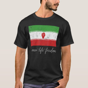 Iranian Flag Female with Fist Support Women of Ira T-Shirt