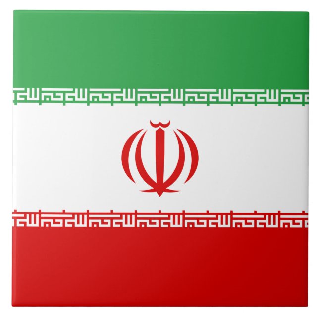 Iranian Flag (Iran) (Persian) Tile (Front)