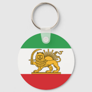 Iranian Lion and Sun Historic Flag Emblem Key Ring
