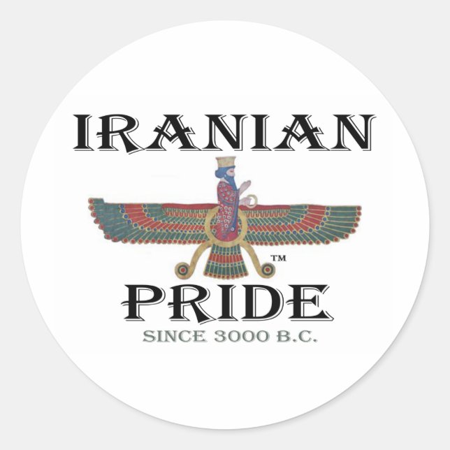 Iranian Pride Classic Round Sticker (Front)