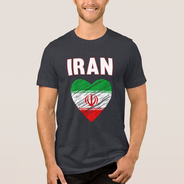 Iranian Pride I Love Iran Tri-Blend Shirt (Front)
