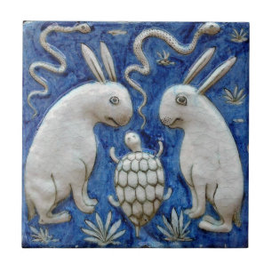 Iranian Rabbit, Tortoise Snake Blue Tile