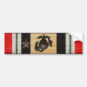 Iraq Campaign Medal Ribbon FMFCO & Star Bumper Sticker
