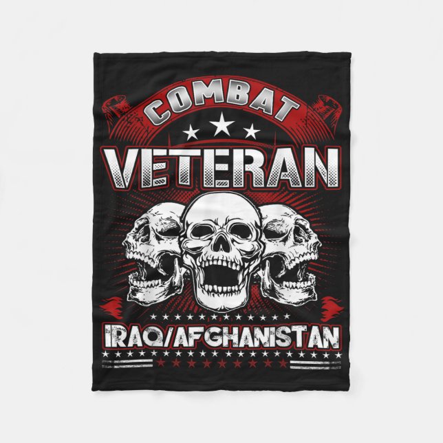 Iraq Combat Veteran Shirt  Fleece Blanket (Front)