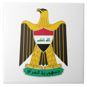 Iraq country coat arms symbol emblem flag eagle tile
