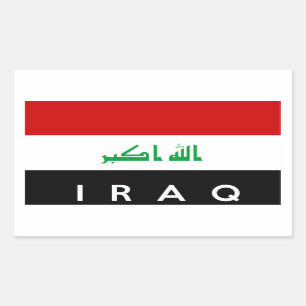 iraq country flag symbol name text rectangular sticker
