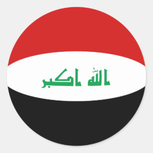 Iraq Fisheye Flag Sticker