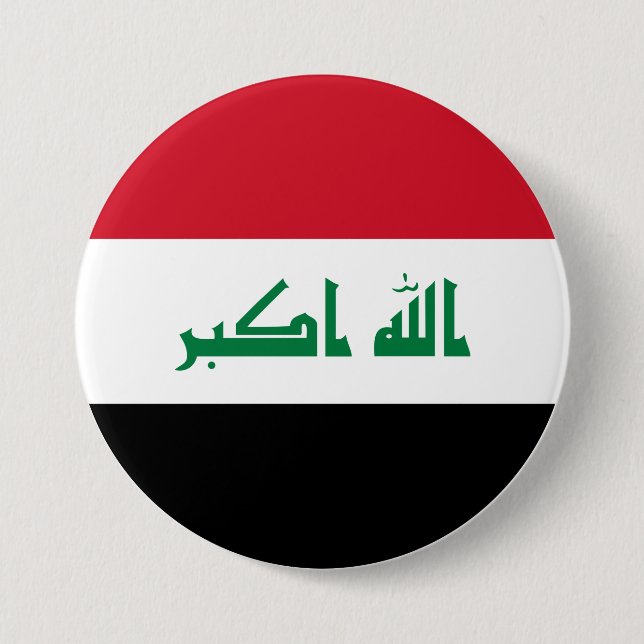 Iraq flag  7.5 cm round badge (Front)