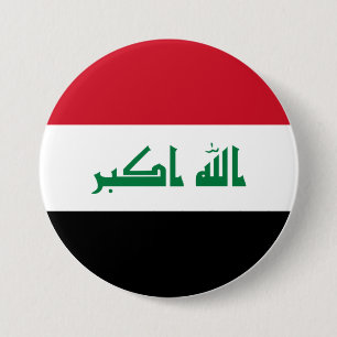 Iraq flag 7.5 cm round badge