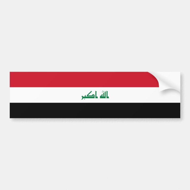 Iraq Flag Bumper Sticker (Front)