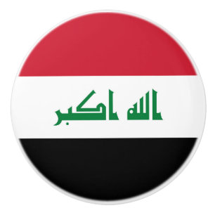 Iraq flag ceramic knob