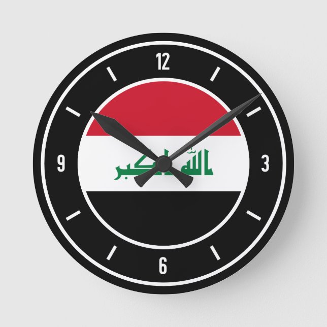 Iraq Flag Elegant Round Clock (Front)