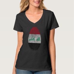 Iraq Flag Fingerprint It is in my DNA Gift for Ira T-Shirt