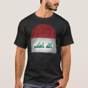 Iraq Flag Fingerprint Patriotic Graphic T-Shirt