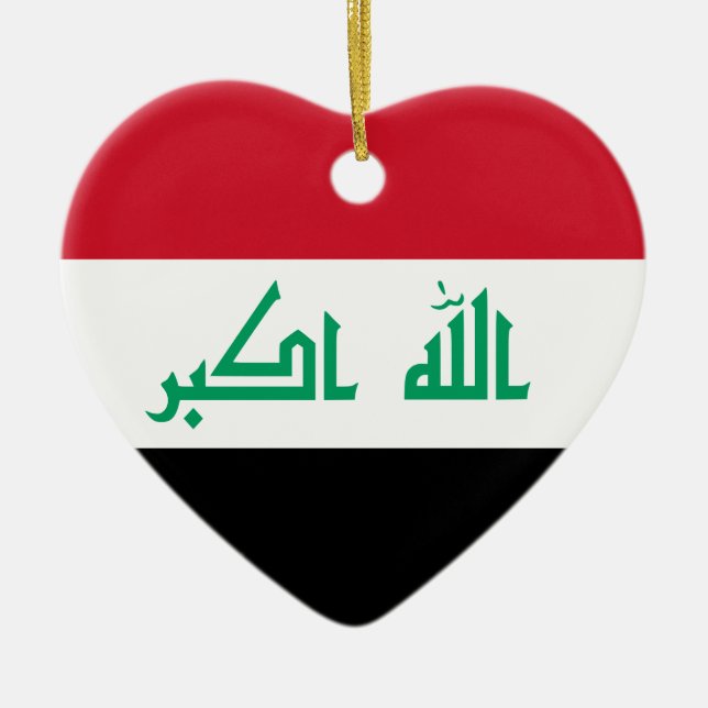 Iraq Flag Heart Ornament (Front)